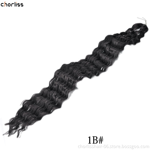 Wholesale 30'' Soft Honey Blonde Deep Wave Crochet Braids Hair Pr-Stretched Ombre Water Wave Synthetic Braiding Hair Extensions